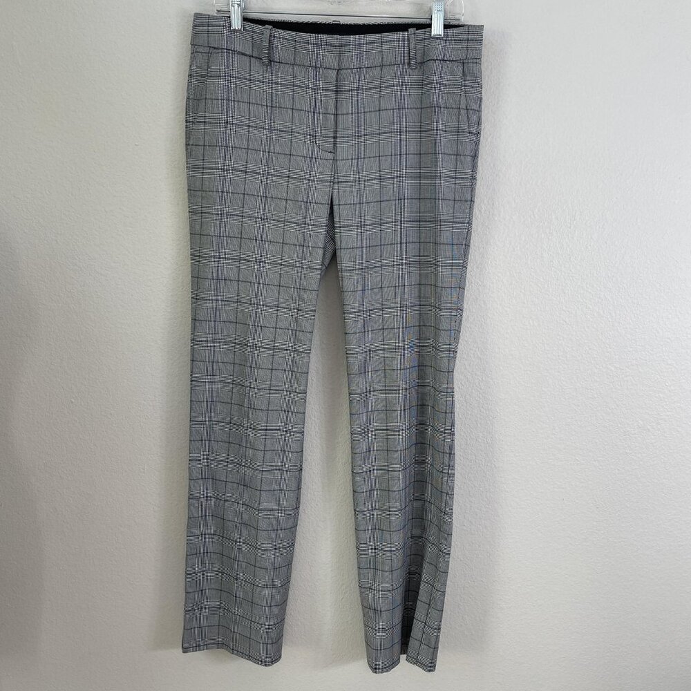 Ann Taylor Pants Womens 6 Gray Plaid Straight Leg Dress‎ Trousers Work Office